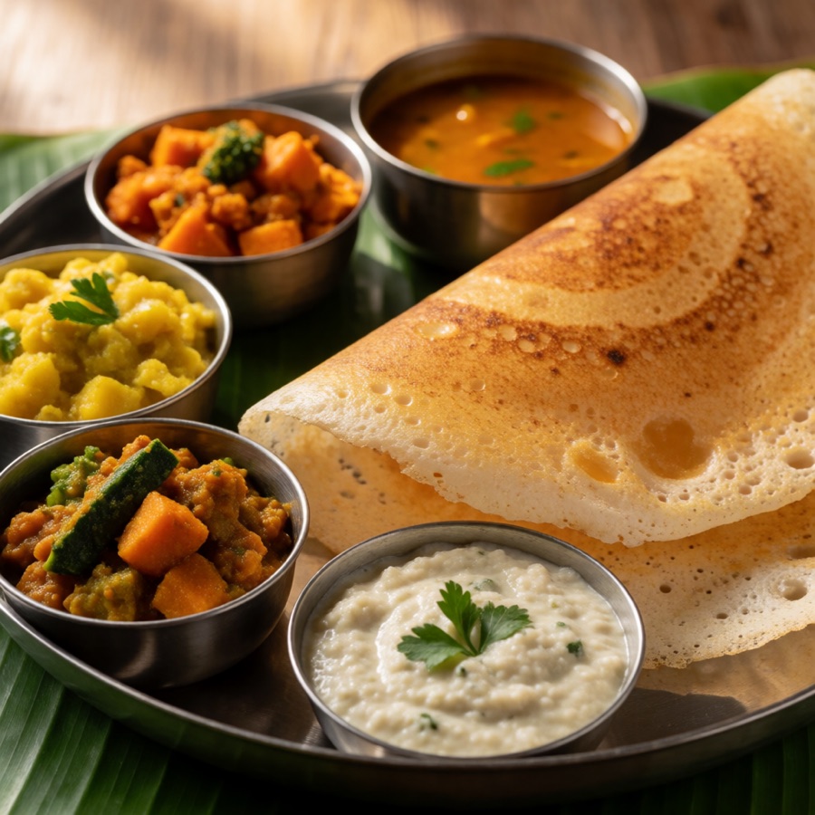 South Indian vegetarian thali